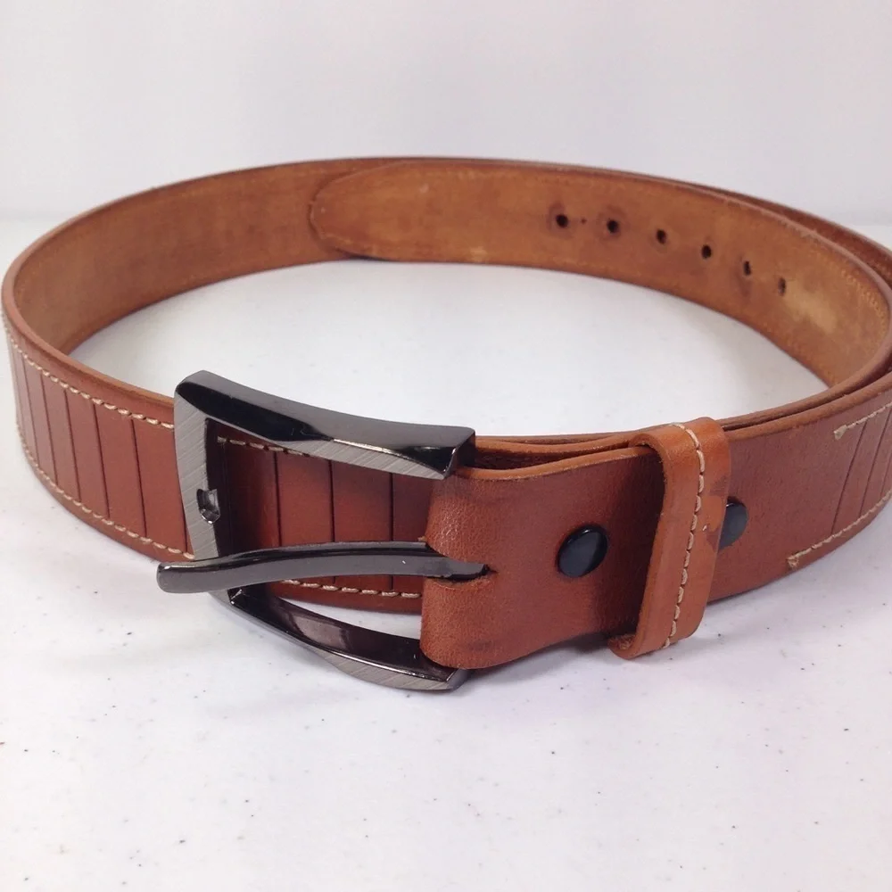 VINTAGE Monda Leather Bikers Belt Size 40